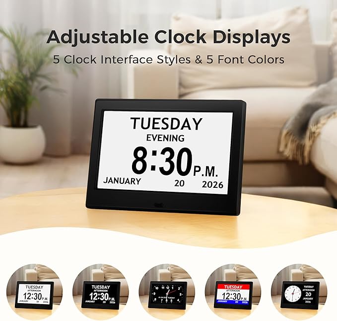 7'' Digital Clock, Dementia Clock - Image 6