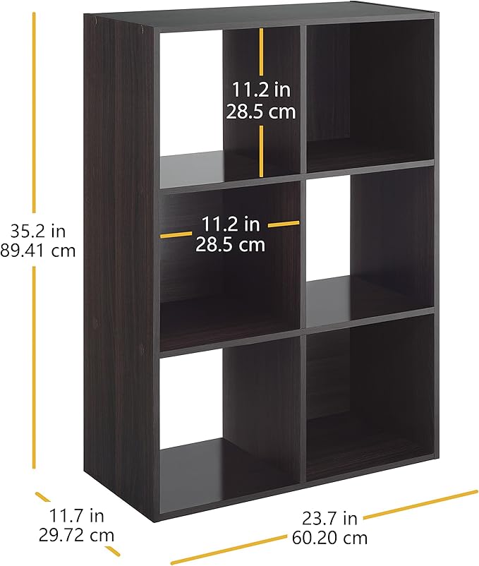 Whitmor 6 Cube Bookcase, 3 Tier Stackable MDF Bookself, Open Storage Display - Image 3