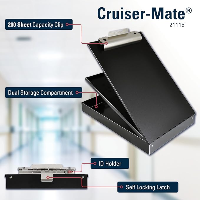 Saunders Metal Clipboard with Storage, Letter Size Paper Organizer, Steel Clip - Image 3