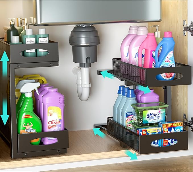 Beleeb Under Sink Organizer, Height Adjustable Organization and Storage Series by Beleeb