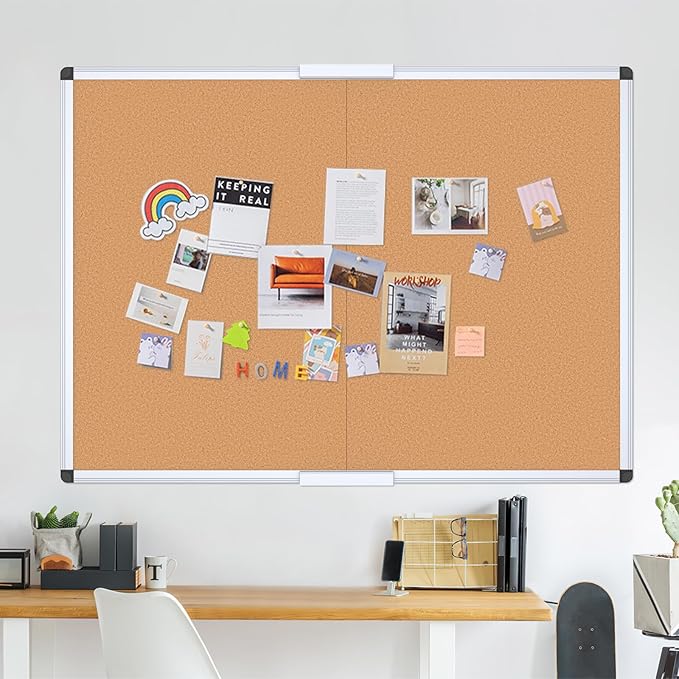 VIZ-PRO Cork Bulletin Board/Foldable Noticeboard, 36 X 24 Inches - Image 5