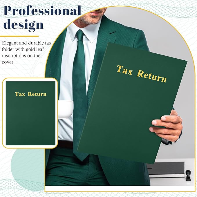 Harloon 40 Pcs Tax Return Folders 12 x 9 Inches 2 Pocket Folders Bulk Gold Foil - Image 6