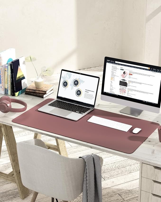 YSAGi Non-Slip Leather Desk Pad L Size, Waterproof Laptop Computer Desk - Image 2