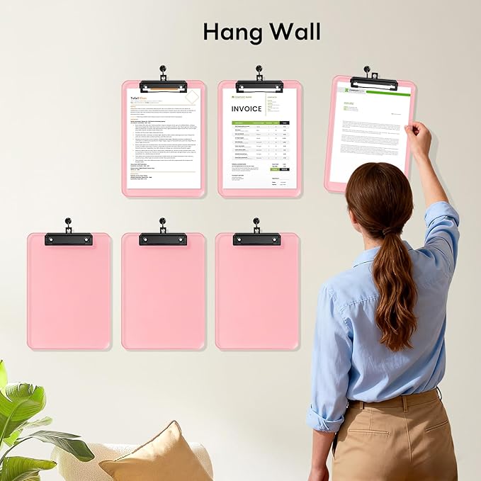 Zoenley A4 Plastic Clipboard Set of 12, A4 Clear 8.5 x 11 Clip Board - Image 5