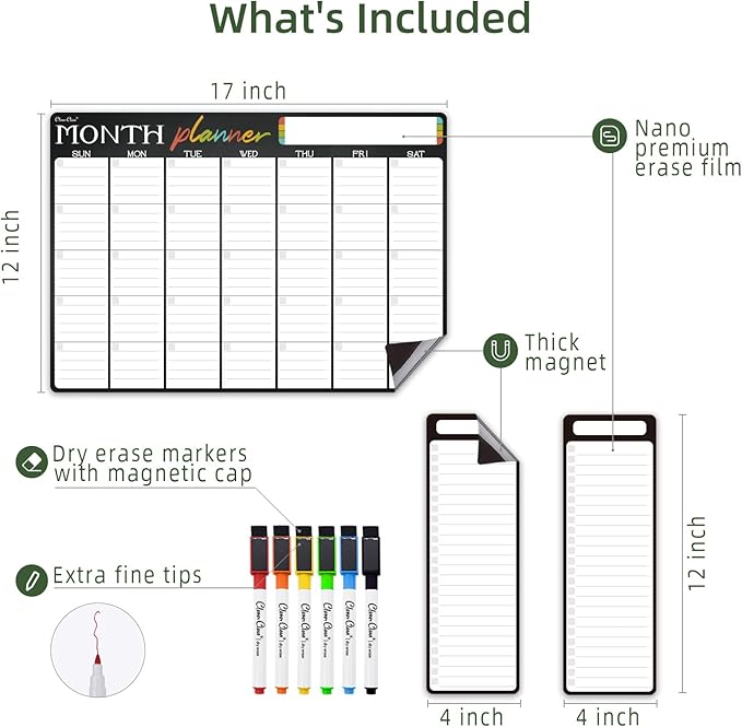 Magnetic Dry Erase Monthly Calendar - Image 2