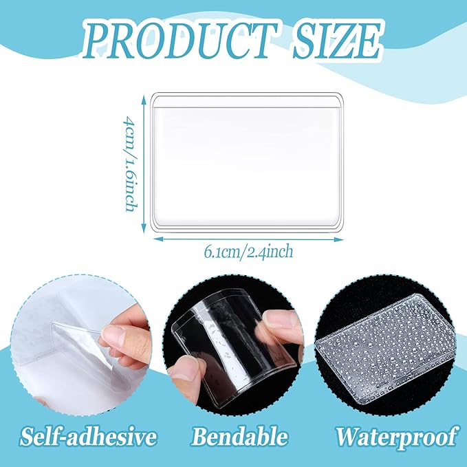 Jeyiour 100 Pcs Label Holders Adhesive Nameplate Pockets Storage Bin Labels - Image 2