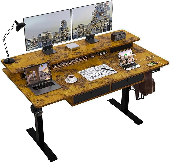 ExaDesk Electric Standing Desk, 63 * 30 Inches Adjustable Height by ExaDesk