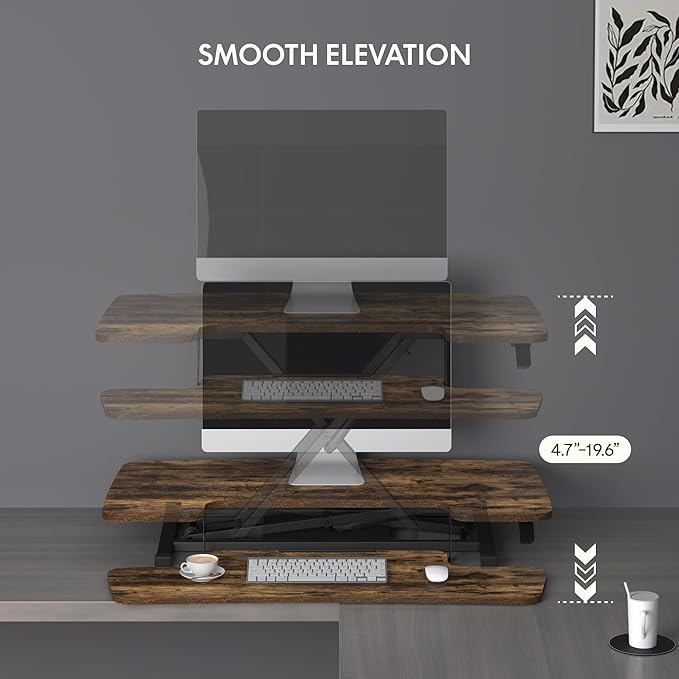 FLXISPOT 36" Standing Desk Converter, Quick Sit Stand up Desktop Riser Height - Image 3