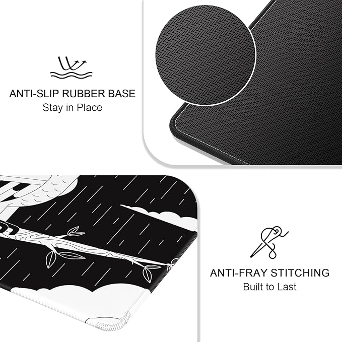 Auhoahsil Mouse Pad, 12 x 10 in Owl Theme Computer Mouse Pad - Image 5