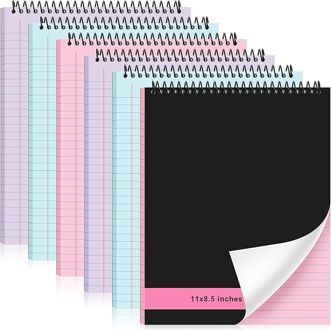 Resurhang 6 Pcs Legal Pad Top Spiral Bound Notebook 70 Sheets Double Sided by Resurhang