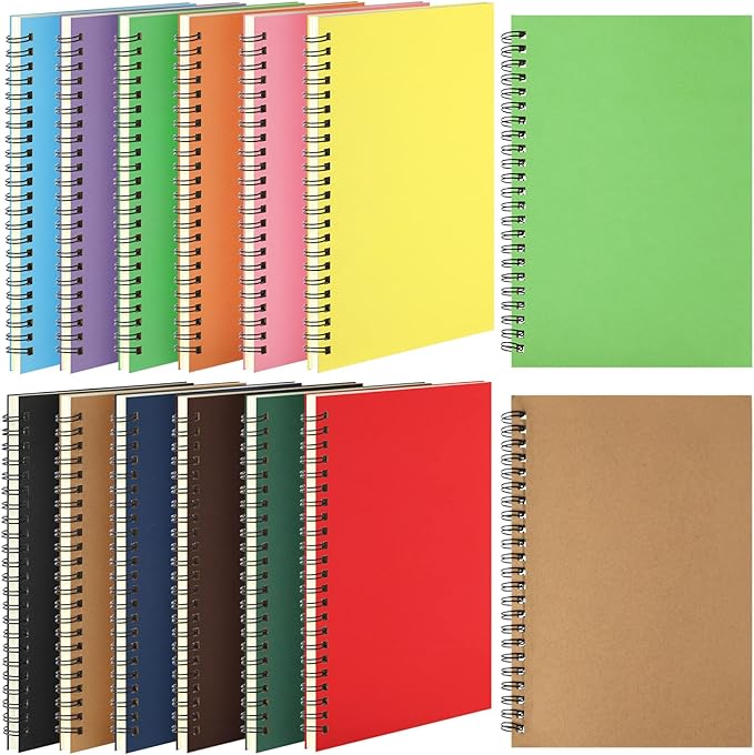 Leelosp 12 Pack Small Spiral Notebook A5 Lined College Ruled Spiral Journal by Leelosp