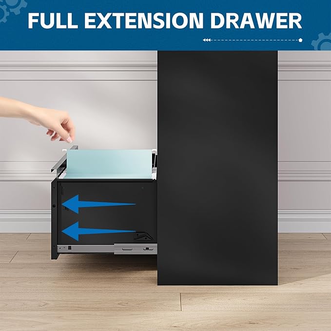 PEUKC 2-Drawer Metal File Cabinet, Lateral Vertical Filing Cabinets - Image 5