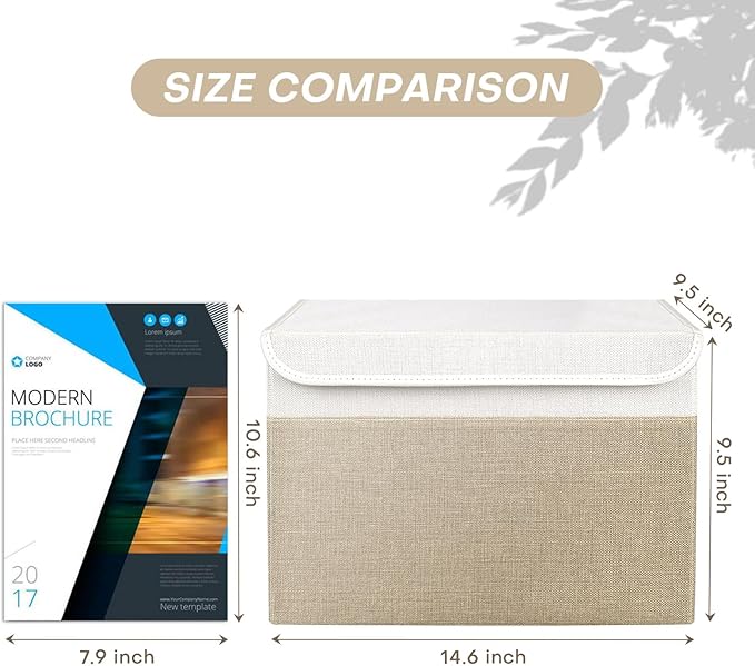 Bagnizer Large 22 Quart Linen Fabric Foldable Storage Bin Cube Organizer Basket - Image 2