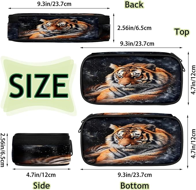 Pardick Pencil Case，3D Tiger Big Capacity Pencil Pouch Coin Pouch Stationery - Image 4