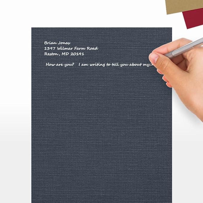 LUXPaper 8.5" x 11" Cardstock | Letter Size | Nautical Blue Linen | 100lb. - Image 5