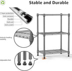 M MZG 450 lbs Steel Storage Shelving 3-Tier Utility Shelving Unit Steel - Image 4