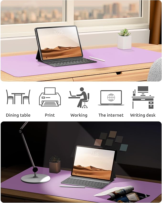 YSAGi Leather Desk Protector, Office Mat, Large Mouse Mat, Non-Slip PU Leather - Image 6
