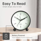Analog Alarm Clock, 4 inch Super Silent Non Ticking Small Clock - Image 3
