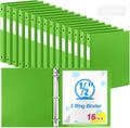 Henoyso 16 Pcs 3 Ring Binder 0.5 Inch Round Fits Letter Size 8.5'' x 11'' Paper by Henoyso