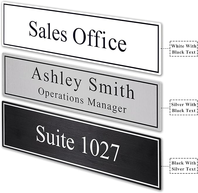 2" x 8" Personalized Office Aluminum Name Plates, Custom Elegant Name Plates - Image 3