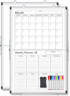 Lincia 24" x 16" Magnetic Vertical Monthly and Weekly Dry Erase Calendar by Lincia