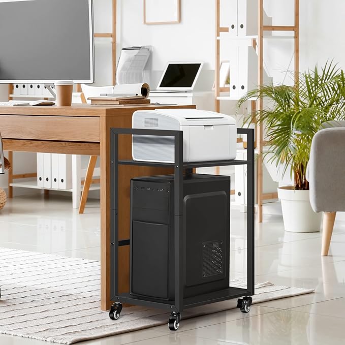 SEHERTIWY 2 Tier Computer Tower Stand, Mobile PC Tower Stand - Image 2