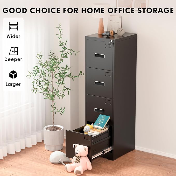 INTERGREAT 4 Drawer Vertical File Cabinet, Tall Lockable Cabinets - Image 6