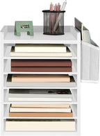 HOOBRO Adjustable Countertop Mail Sorter, 6 Tier Wooden Paper Organizer - Image 9