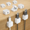 9 White Magnetic Cable Clips, Under Desk Cable Management, Cord Holder by Unknown