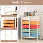 DORTALA 15-Drawer Rolling Storage Cart - Image 7