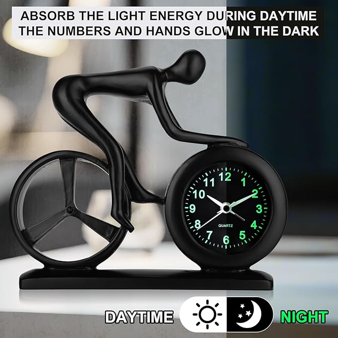 CIGERA Racing Bicycle Desk Alarm Clock Battery Operated, Glow-in-The-Dark Dial - Image 2