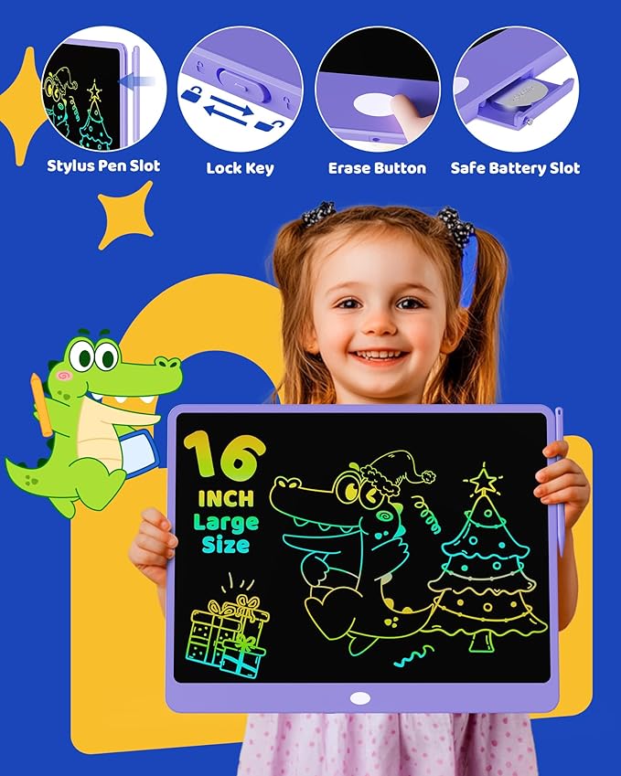 KOKODI LCD Writing Tablet for Kids 16 Inch Colorful Doodle Board, Electronic - Image 3