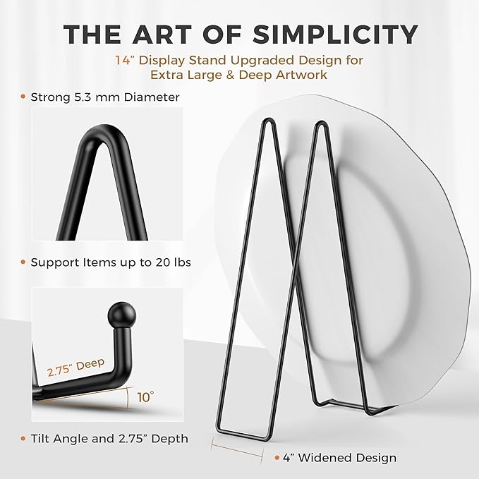 TR-LIFE 14 Inch Black Metal Plate Stand - Image 2