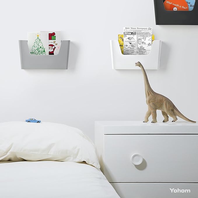 YOHOM No Drilling File Holder Wall Mails Magazines Organizer Adhesive Door Mount - Image 4
