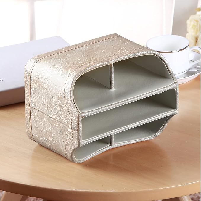 PUSU Leather 360°Rotatable Remote Control Holder, Nightstand TV Remote Caddy - Image 3