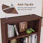 RWYHG 70" Walnut Tall Bookshelf Set of 2, 5-Tier Thick Wooden Book Shelf - Image 6