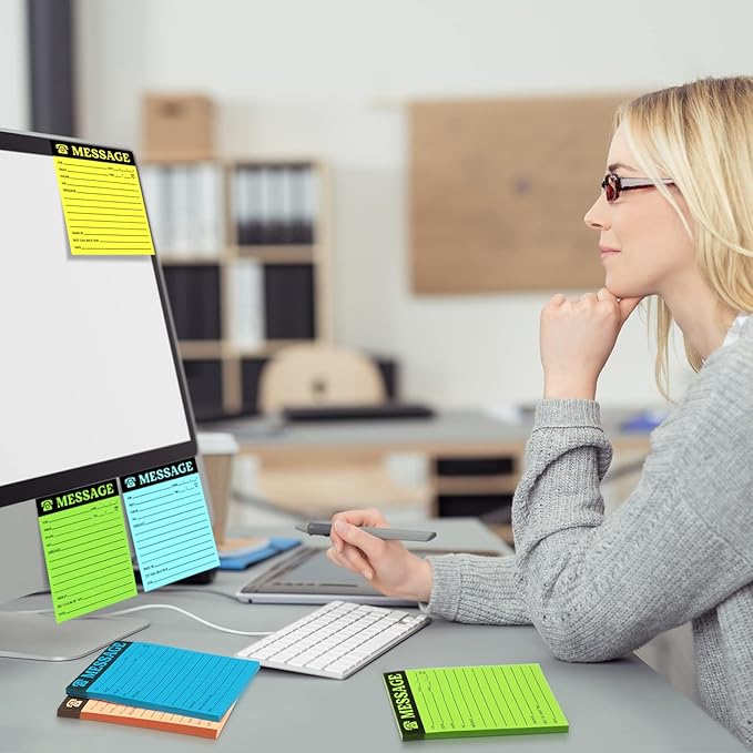 Eaasty Phone Message Pad Phone Message Sticky Notes 4 x 3. 4 Inch Bright Color - Image 3