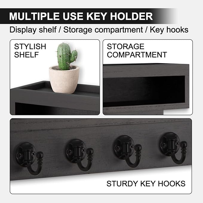 Lucundm Key and Mail Holder Wall Mount, Key Hanger - Image 4