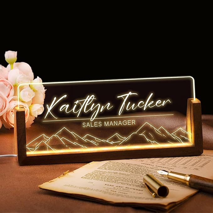 Desk Name Plate Personalized, Custom Office Light Up Name Plate - Image 8