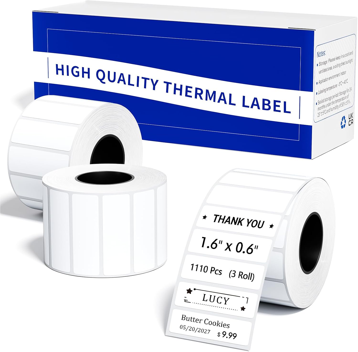 Phomemo M110 Labels, 1110 Pcs 1.57'' x 0.59'' (40x15mm) | for M110 M100 M220 M221 M120 M200 Label Printer, 370 Labels/Roll, for Small Price Tag, Mailing,Address,Shipping,Barcode