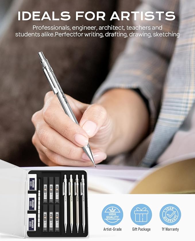 Nicpro 4 Pack Mechanical Pencil 0.7mm - Image 6