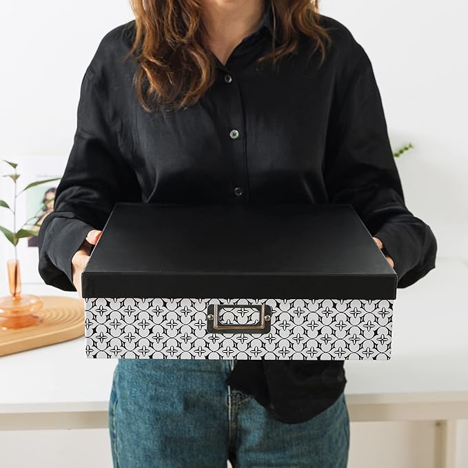Soul & Lane Black and White Decorative Storage Boxes - Image 3