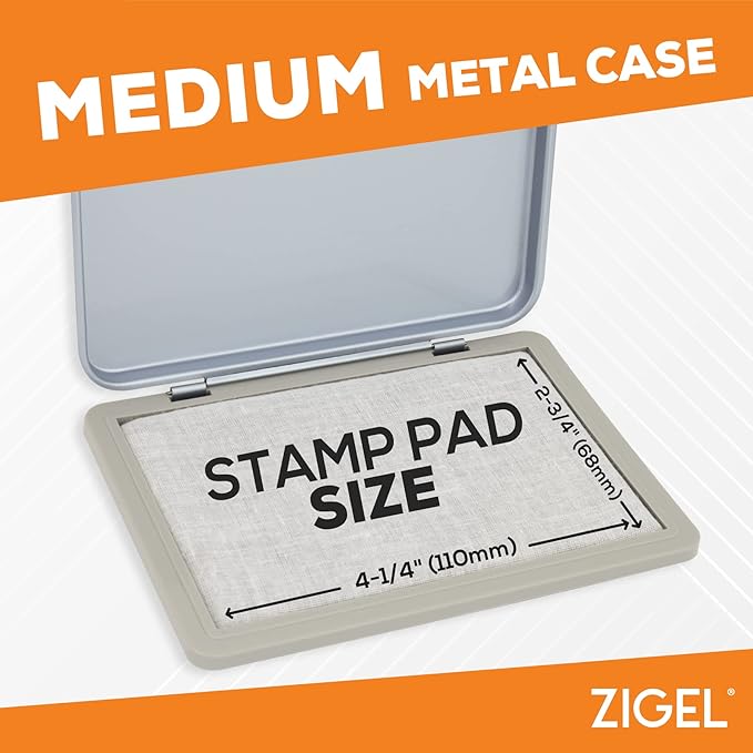 2 Pack Metal Case Stamp Pad Medium Size, Light Blue Color - Image 5