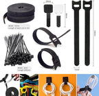 ZIIYAN 163 PCS Cable Management Kit, 3 Wire Organizer Sleeve, 8 Self Adhesive - Image 5