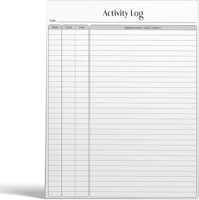 Better Office Products Activity Log Notepad, 8.5" x 11", Planning Note Pad by BetterOfficeProducts