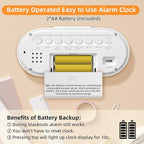DOOMAY Digital Alarm Clock for Bedroom: Dual Alarm Bedside Clock VA LCD Display - Image 7