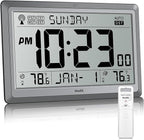Wall Clock Atomic with Indoor Outdoor Temperature Battery Powered, Easy Reading - Image 7