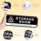 Storage Room Door Sign for Business, Self-Adhesive Durable Modern Storage Room - Image 8