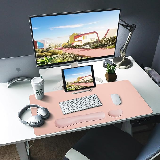 Bloss Large Desk Pad and Keyboard Wrist Rest, Large Mouse Pad + Keyboard - Image 2