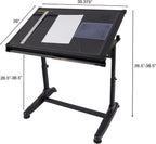 Stand Up Desk Store Adjustable Height and Angle Drafting Table Drawing Desk with Large Surface (Black Frame/Black Top, 40" W X 26" D)